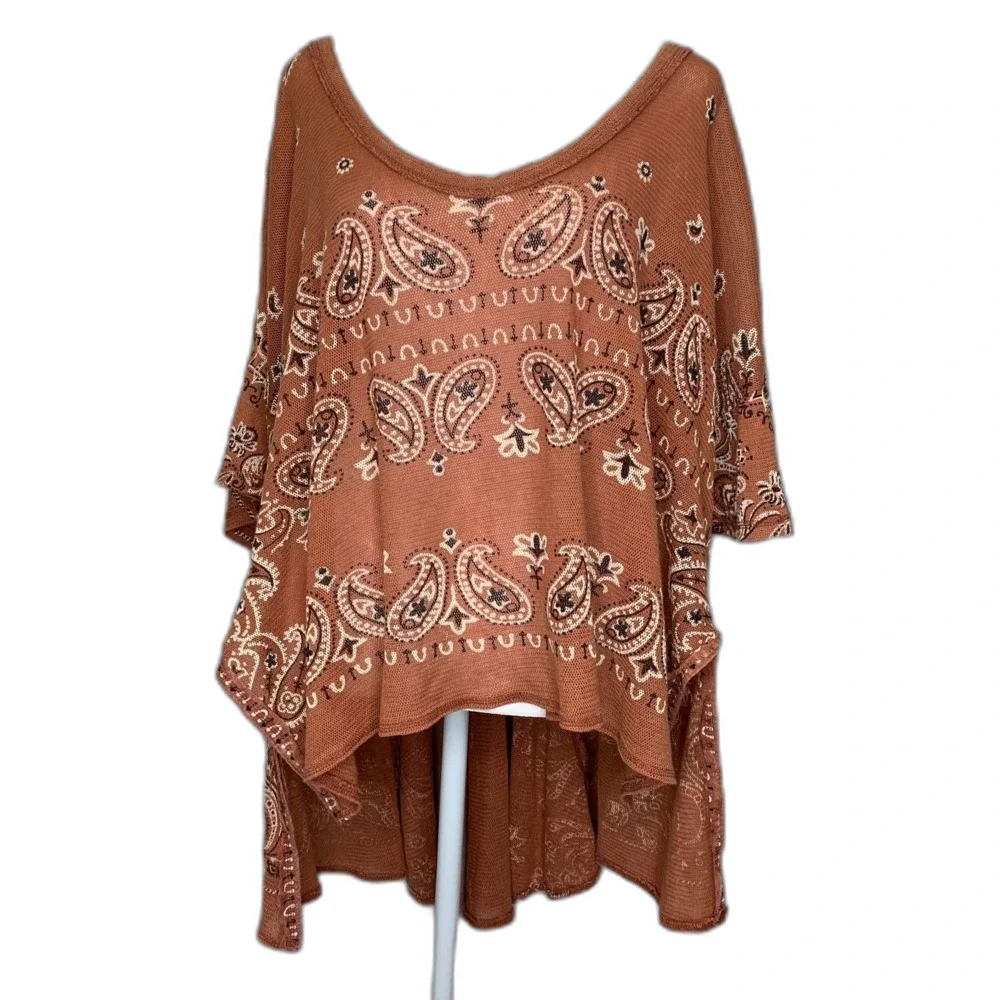 Womens Free People No Matter What Tunic Western‎ Cowgirl Oversized Boho Summer